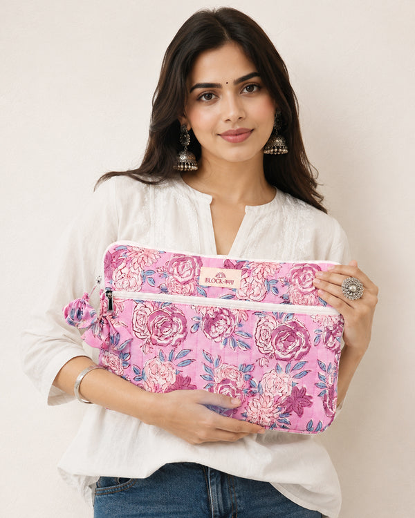 Pink Floral Laptop / iPad Sleeve