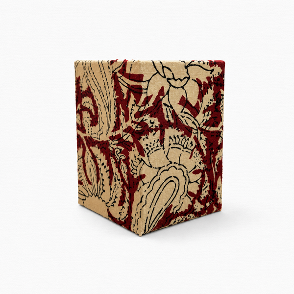 Red Block Print Pen Stand