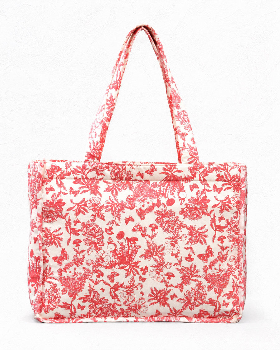 Pink Jungle Box Bag | Canvas Laptop Bag For Women | Large Office & Travel Bag