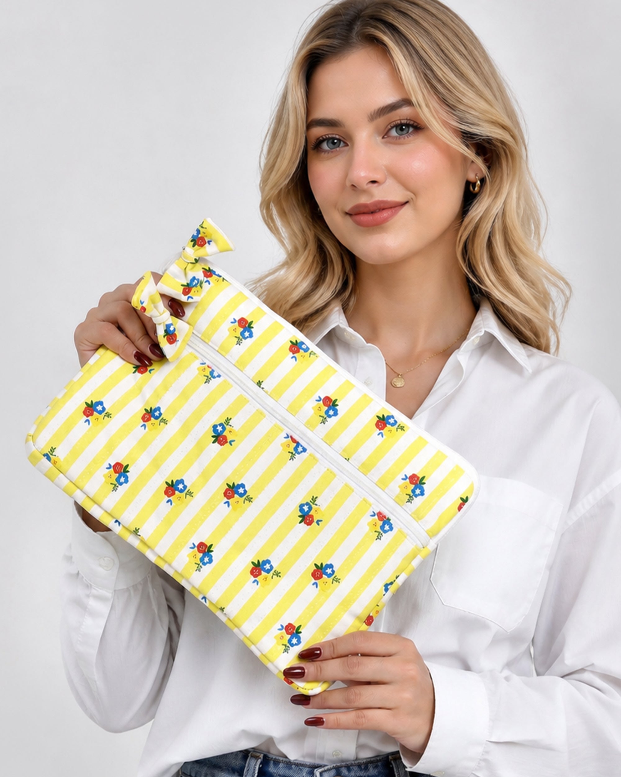 Yellow Stripped Laptop Sleeve