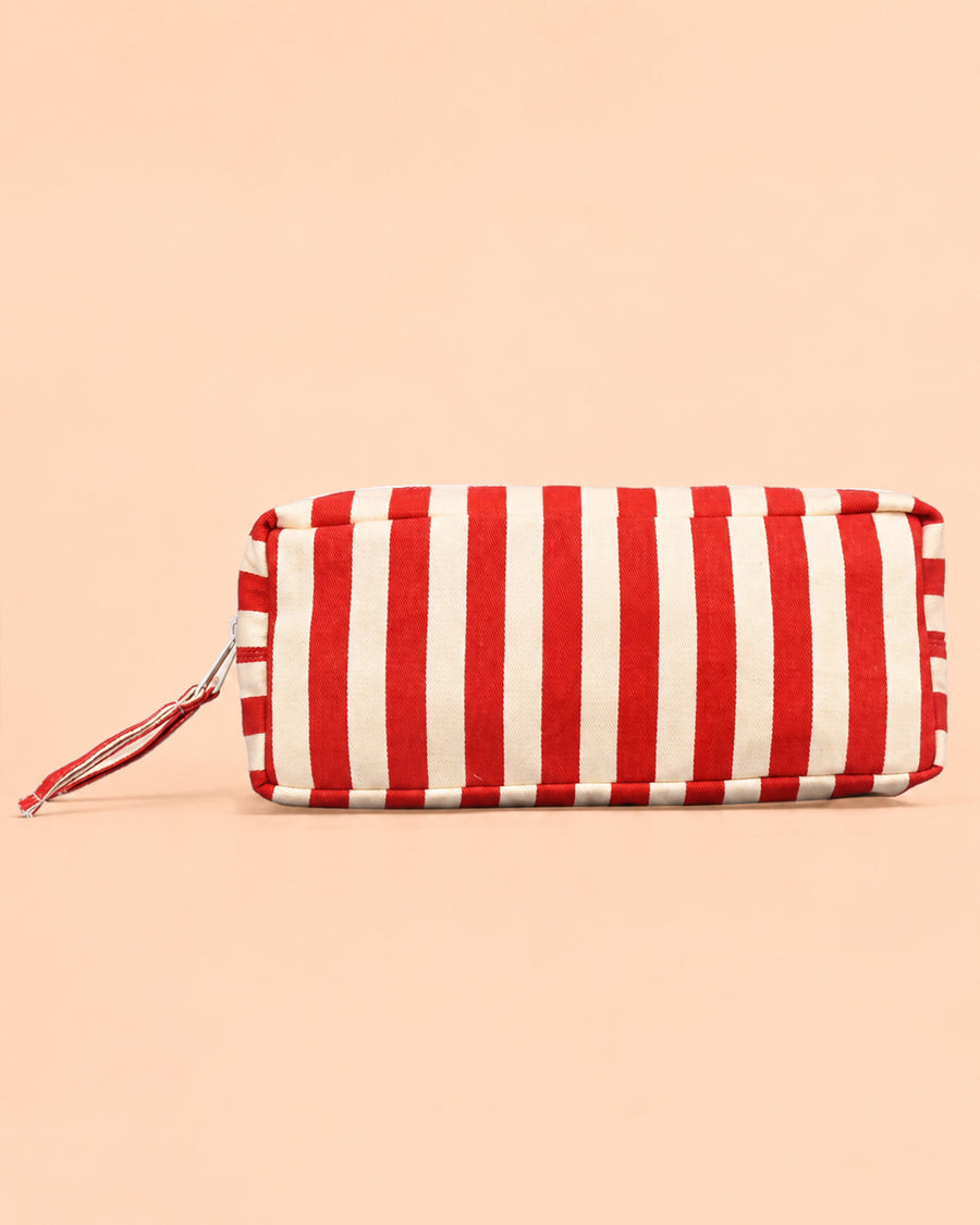 Red Stripe Pencil Pouch