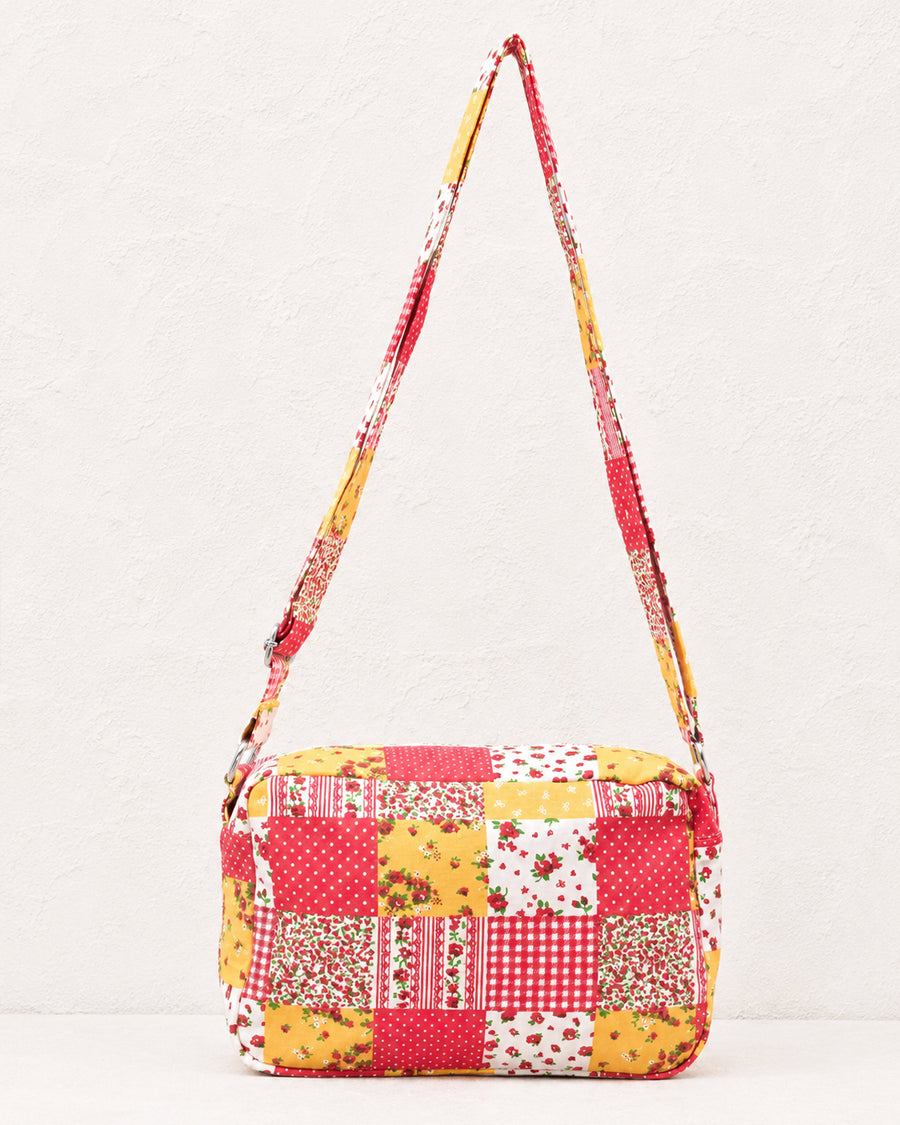 Pink & Yellow Patchwork Sling Bag | Canvas Crossbody Bag | Everyday Sling Bag