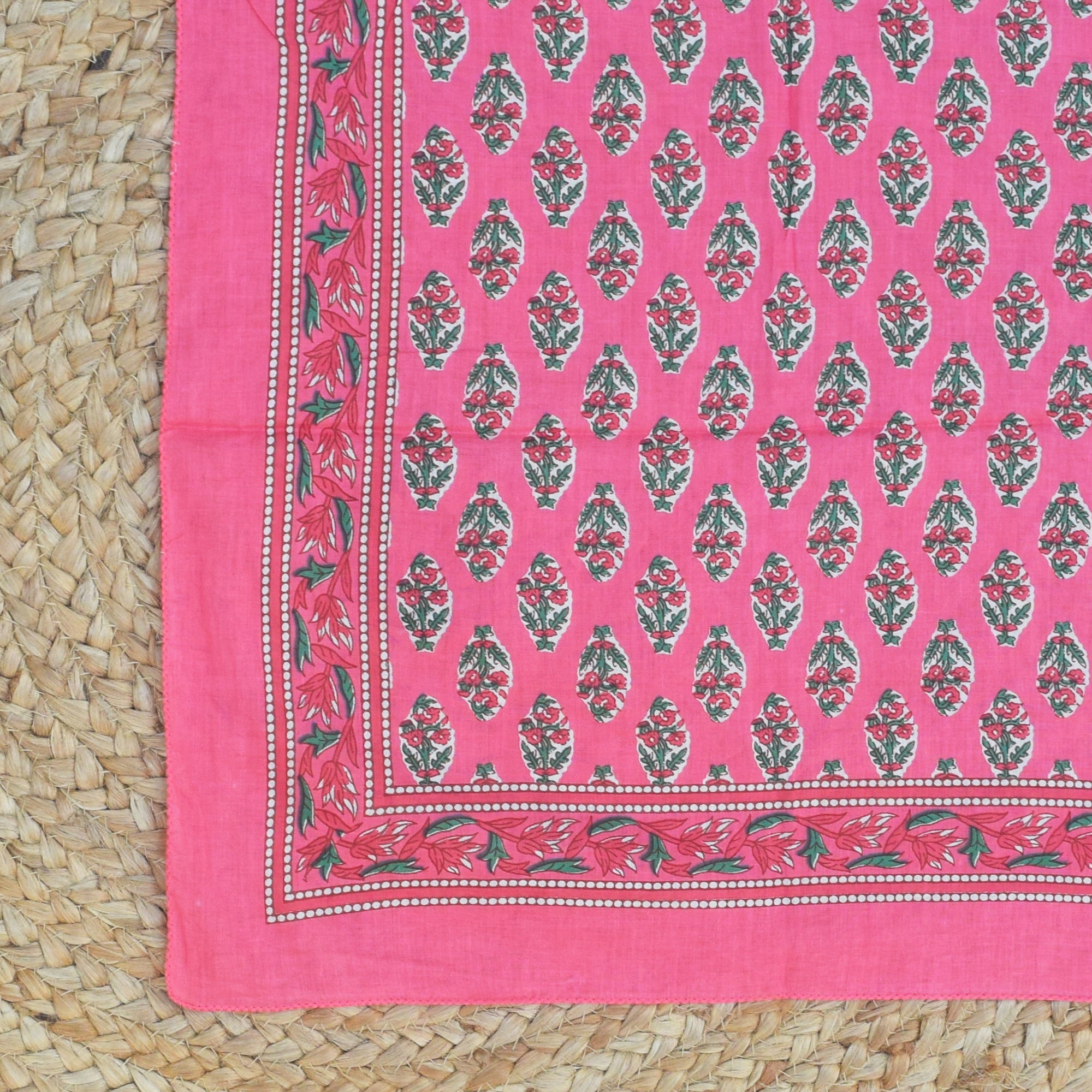 Square Pink Summer Cotton Scarf