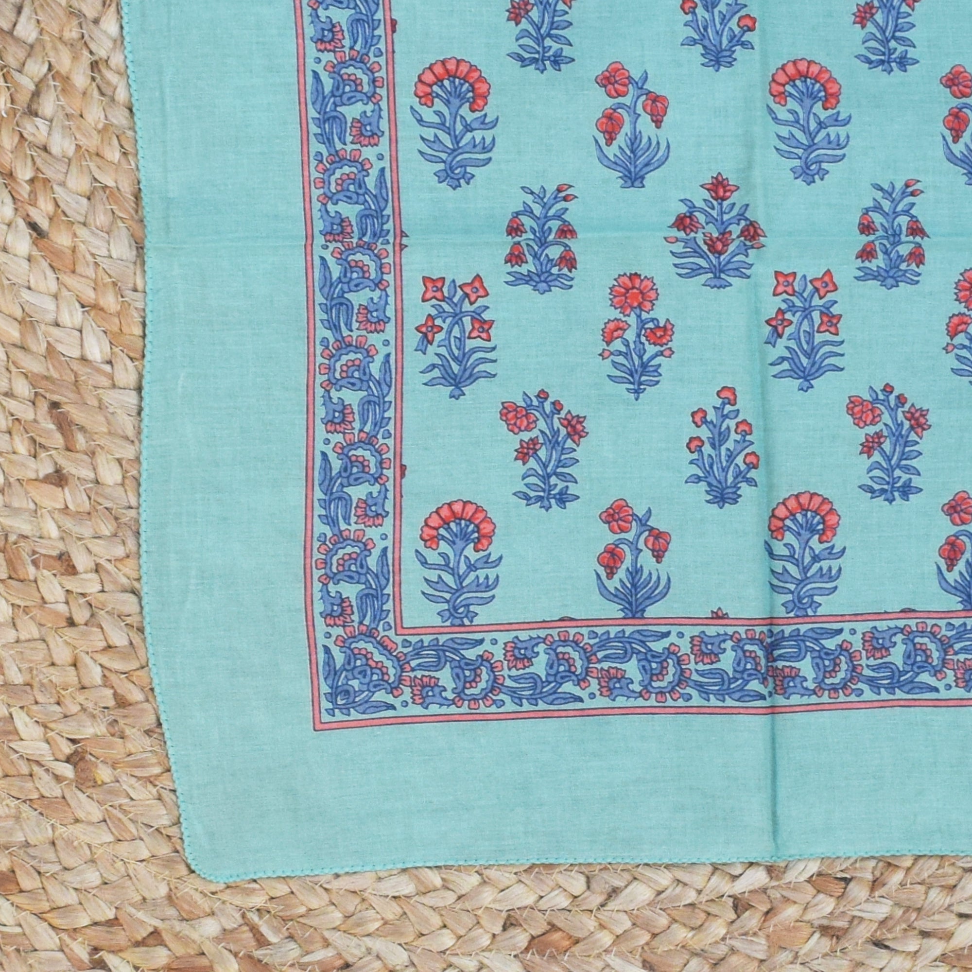 Square Blue Summer Cotton Scarf