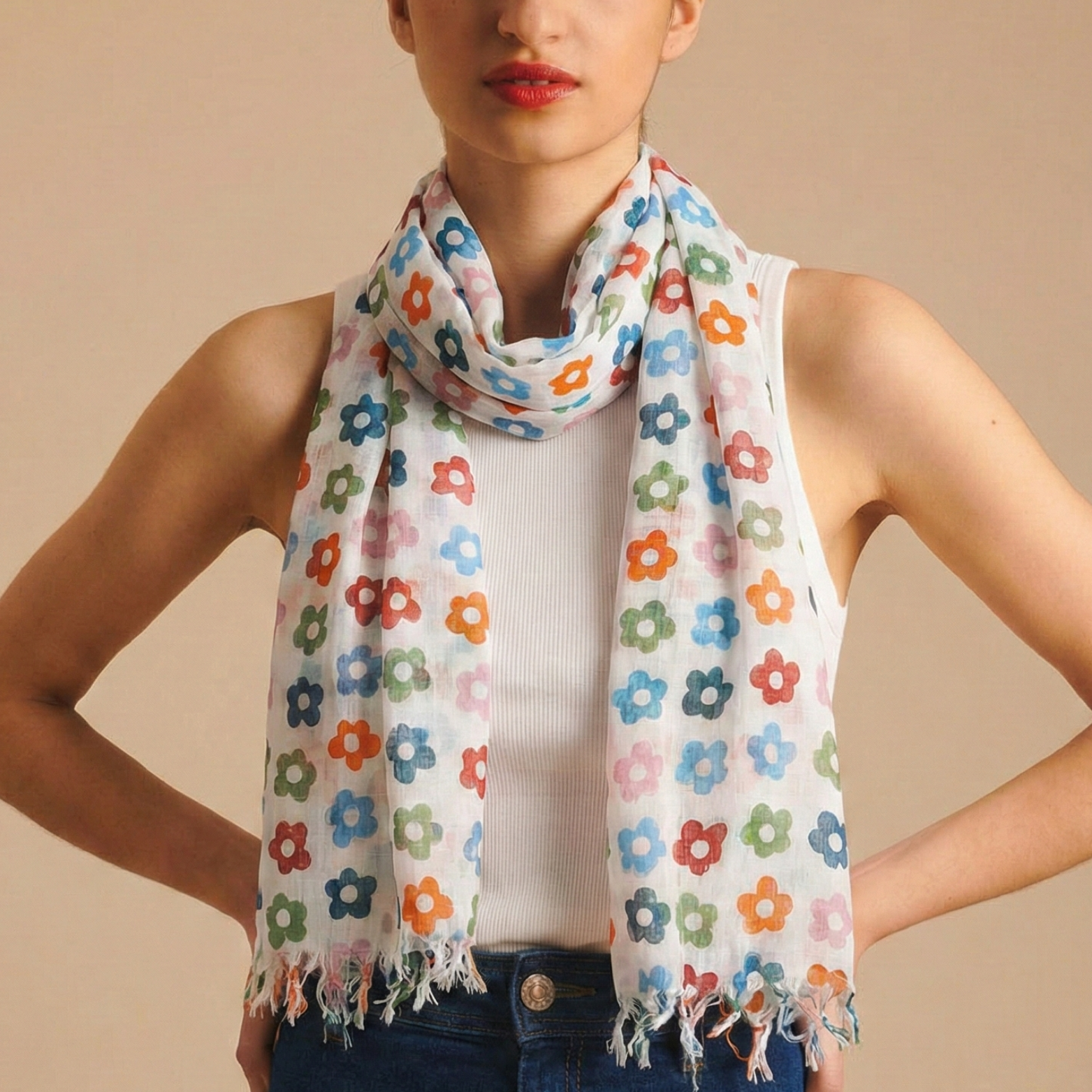 Long Multicolour Summer Scarf