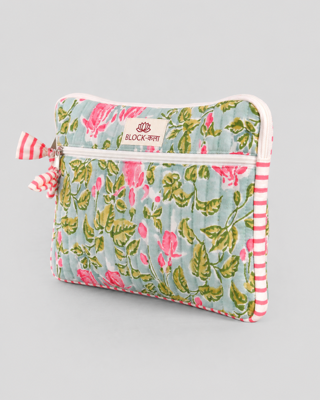 Blue Block Printed Laptop Sleeve