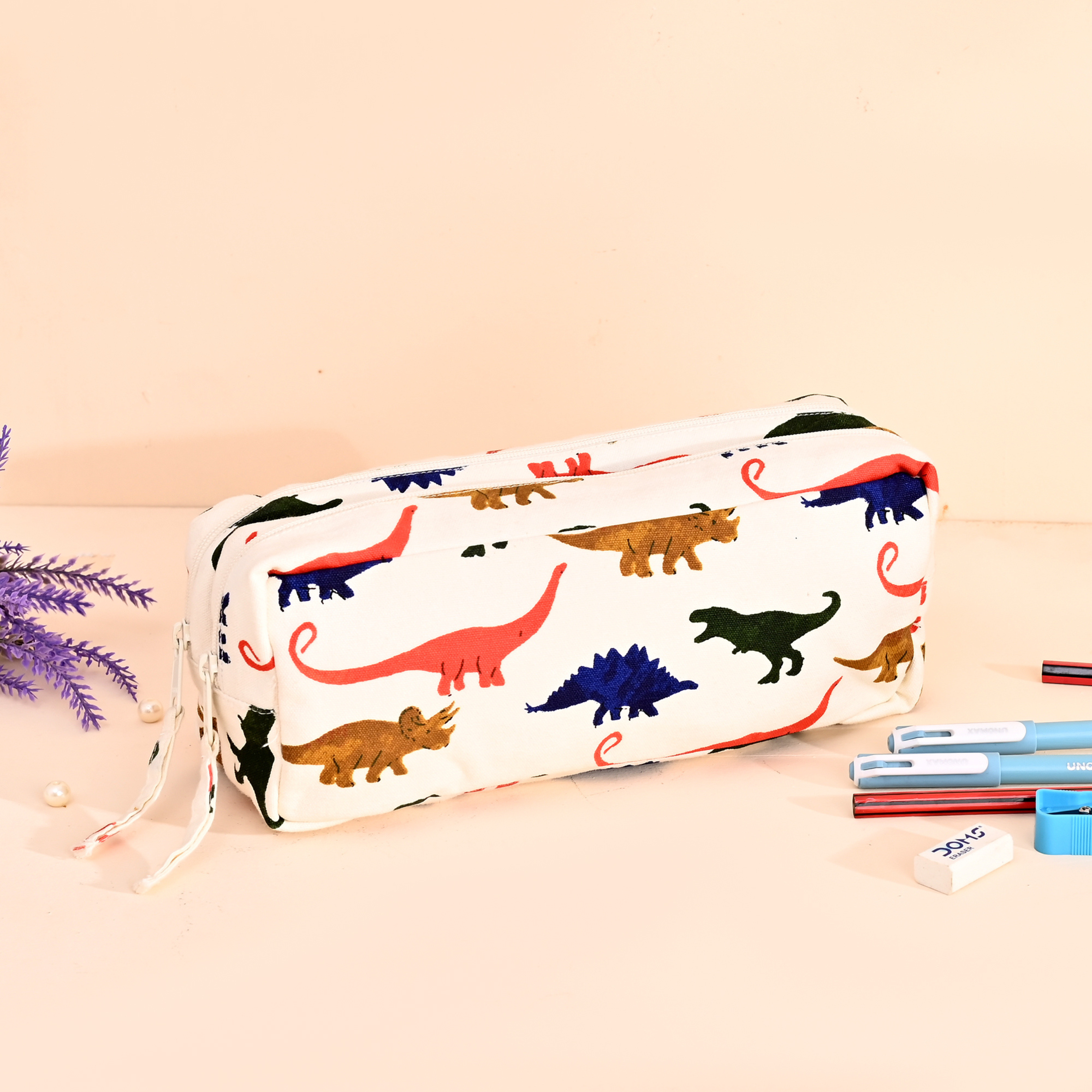 Dino Printed Pencil Pouch