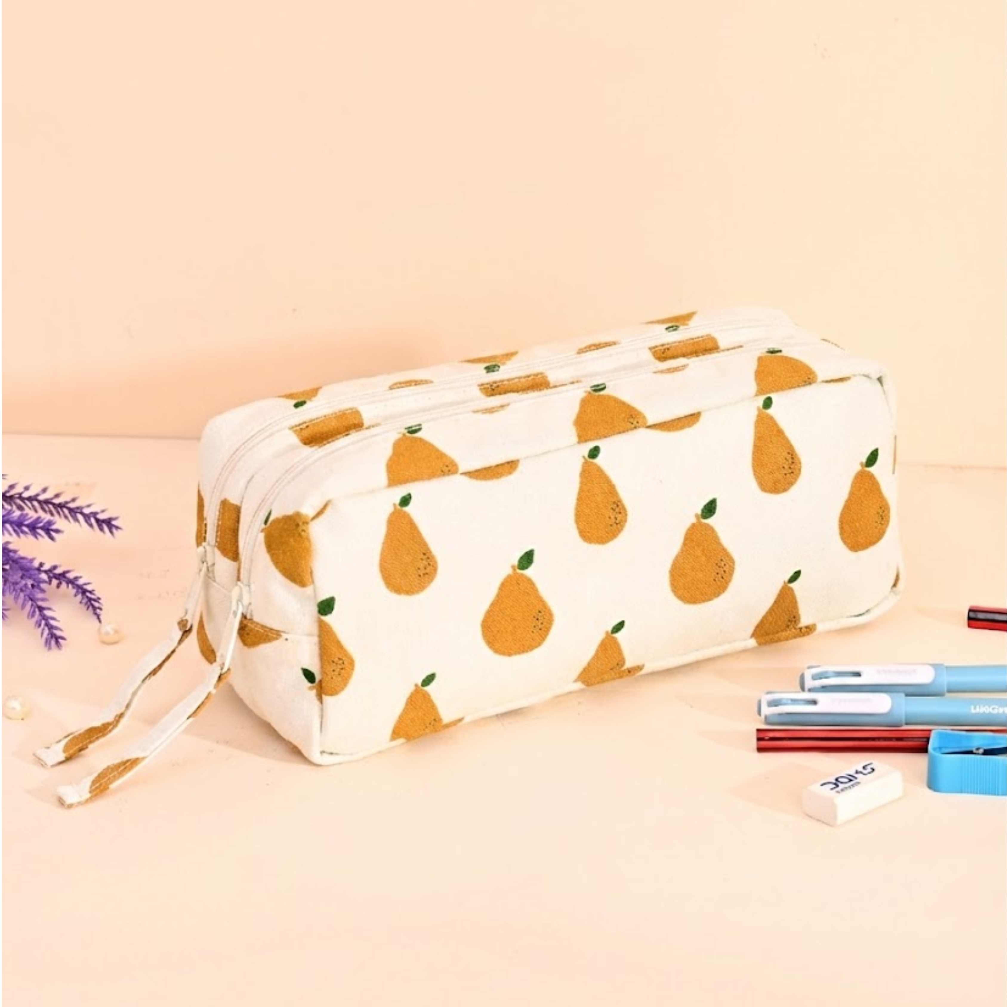Yellow Pear Pencil Pouch